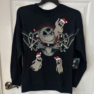 Disney The Nightmare Before Christmas Jack Skellington Black Holiday Crewneck